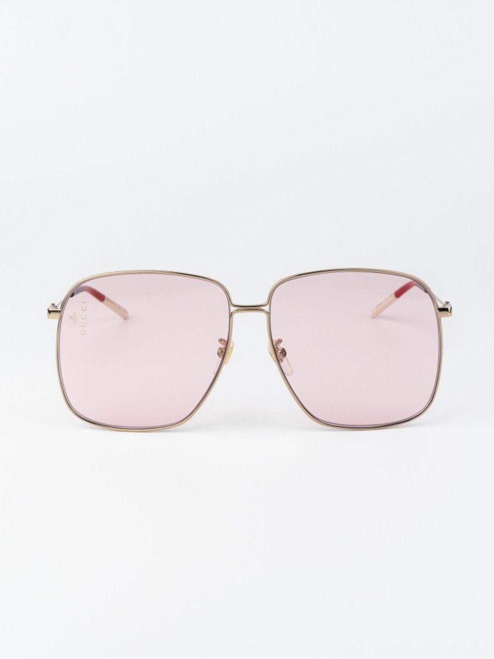 Gucci Women Sunglasses Gold Pink Square GG0394S 004 NEW AUTHENTIC - Picture 2 of 13